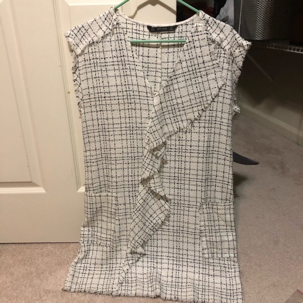 Zara black and white tunic tweed
